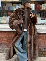 Long Faux Fur Coat 7 Women Solid Faux Fur Long Coat Lapel Long Sleeve Fluffy Luxury Loose Casual Outerwear 2026 Fashion Winter High Street Outwears