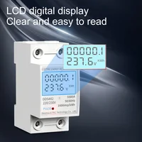 Compteur d'énergie électrique GTRIC 2P monophasé LCD affichage numérique montage sur Rail DIN compteur électrique à 2 fils wattmètre AC 230V 50Hz 3