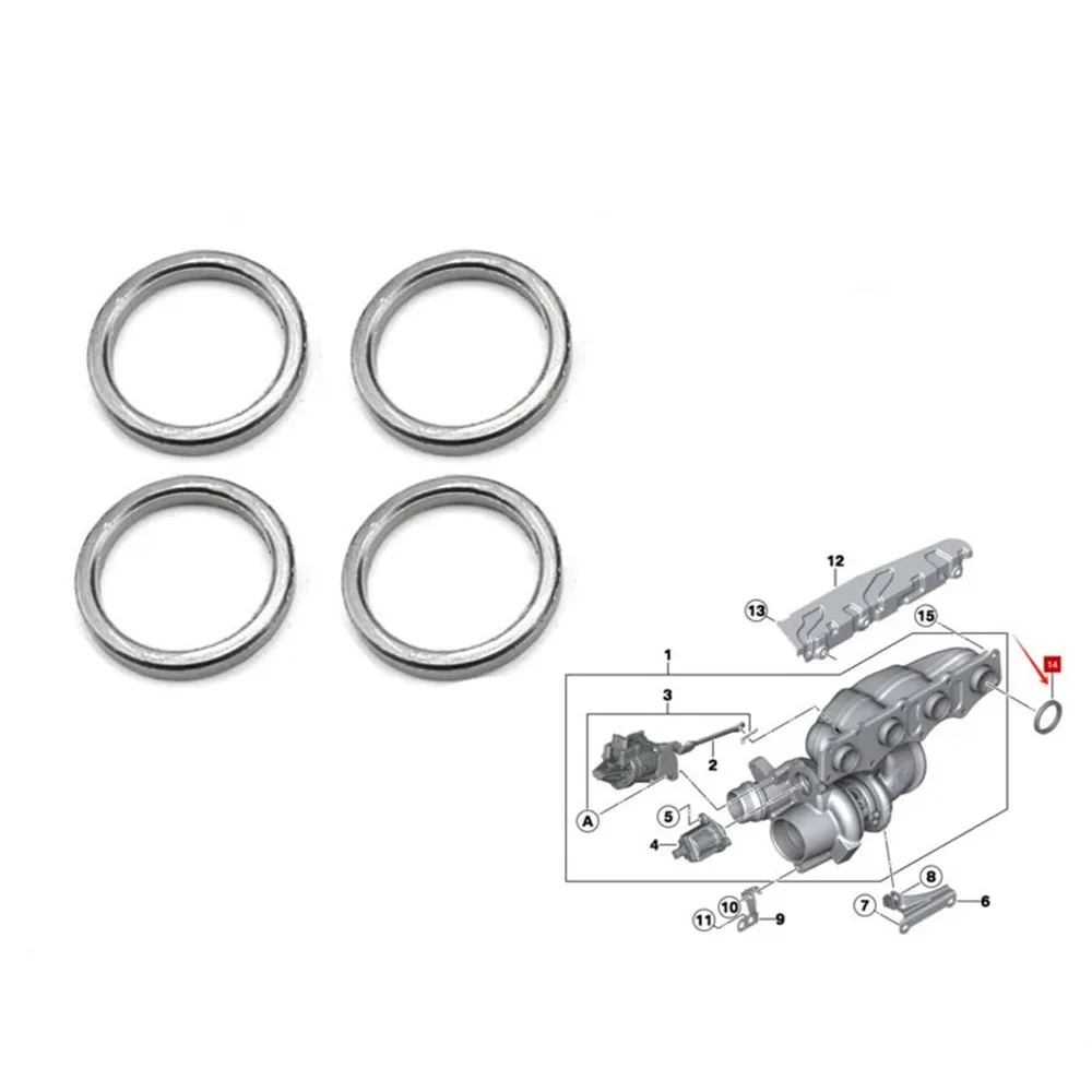 

For BMW X1 X3 X4 X5 X6 Z4 F15 F16 E89 F25 F10 F20 F30 F33 F34 520i 525i 528i 320i A11657625293 4PCS Exhaust manifold gasket