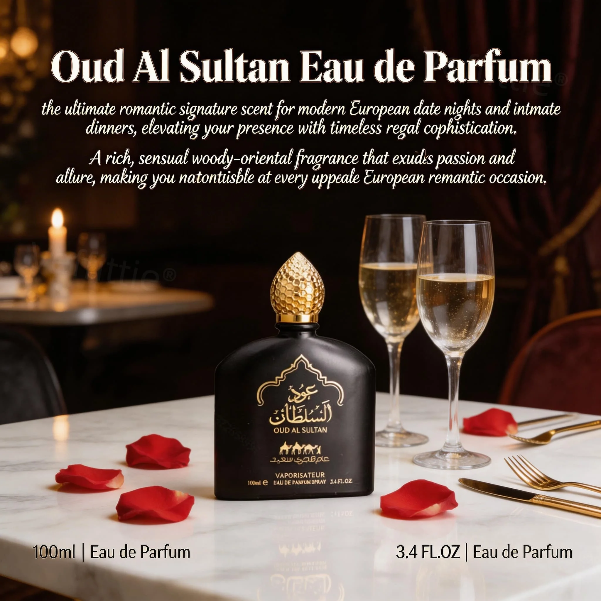 

Romantic Peony Amber 3.4oz Eau De Parfum, Long Lasting Sweet Aroma, Evening Wear, Tender Tone for Intimate Romantic Dinners