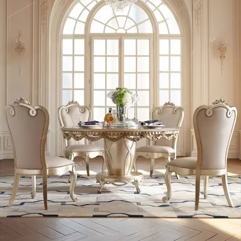 Non Slip Modern Dining Table Luxury Unique Round Design Kitchen Mobile Dining Table Set Living Room Tavolo Da Pranzo Furniture