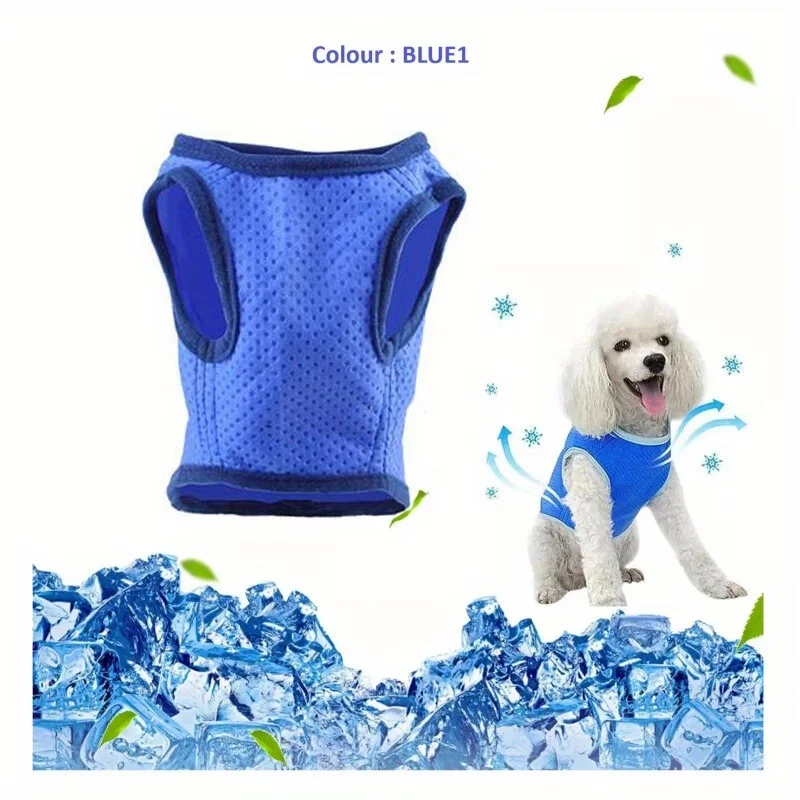 Summer Cooling Pet Vest Sweat Absorbing Mesh Vest with Air Vent Design for Small Medium Large Dogs Outdoor Walking Hiking Travel