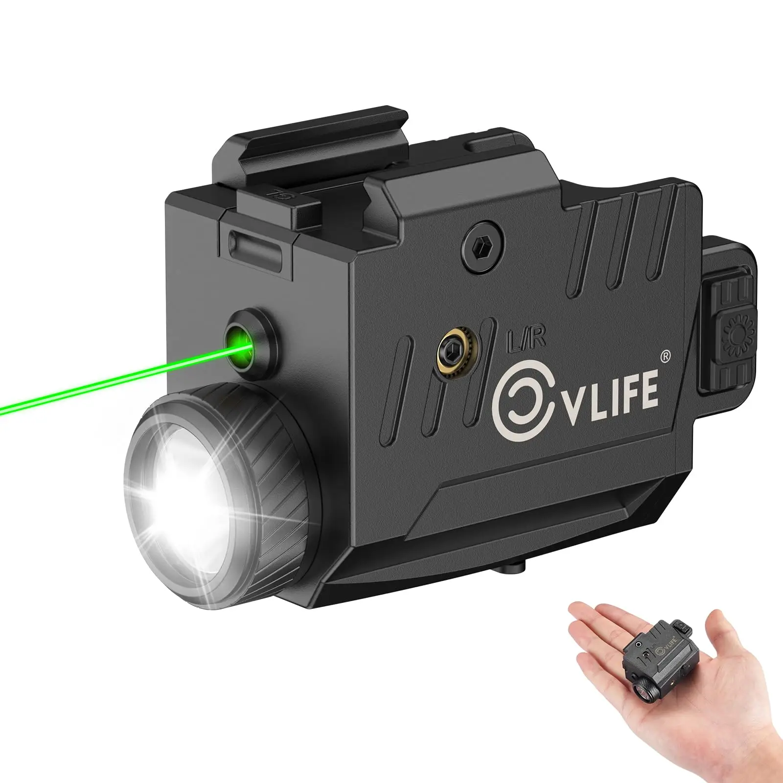 

800 Lumens Rechargeable Tactical Pistol Laser Light Combo with Slide Rail Strobe Mode for Home Defense with Glock and Picatinny