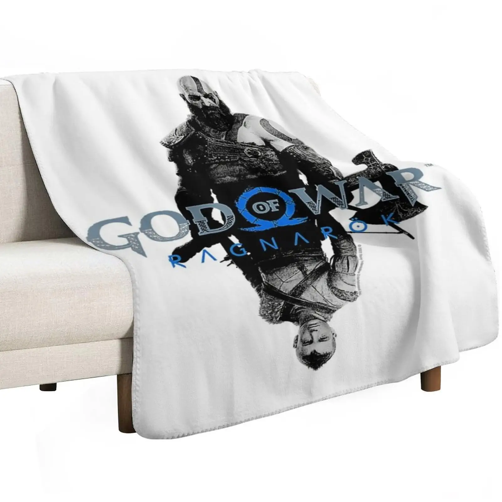 God of War_ Ragnarok Kratos and Atreus Throw Blanket Cozy Microfiber Throw Blanket for Home Bedroom