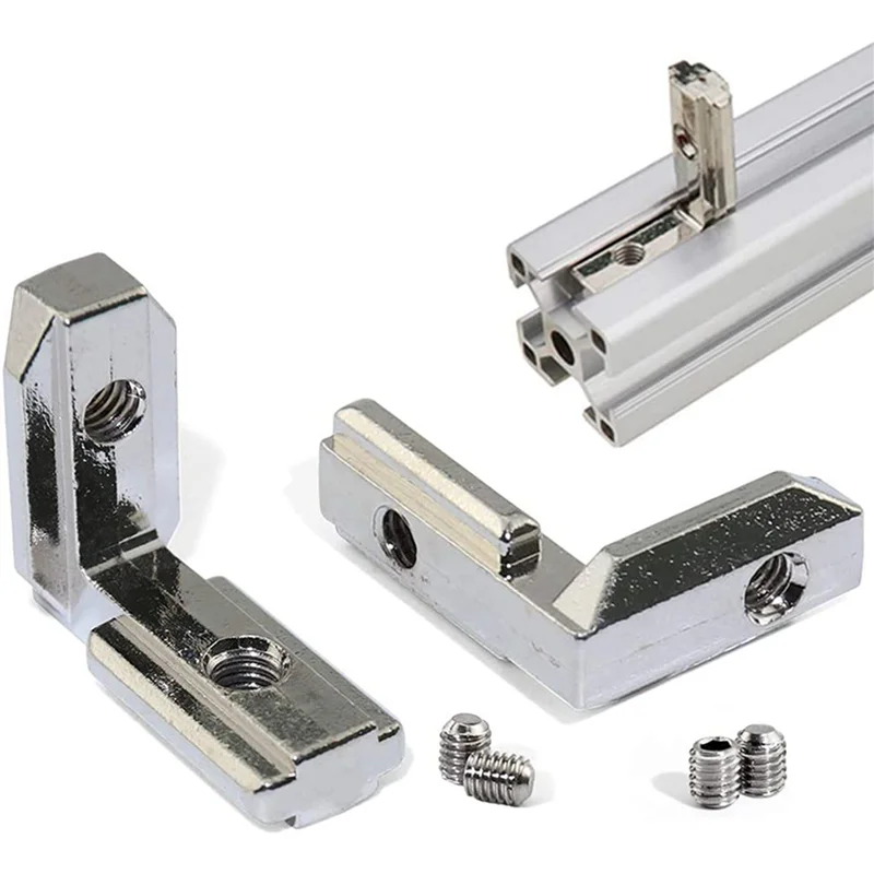 

400Pcs T Slot L-Shape Interior Inside Corner Connector Joint Bracket For Aluminum Extrusion Profile 2020 Series Slot 6Mm