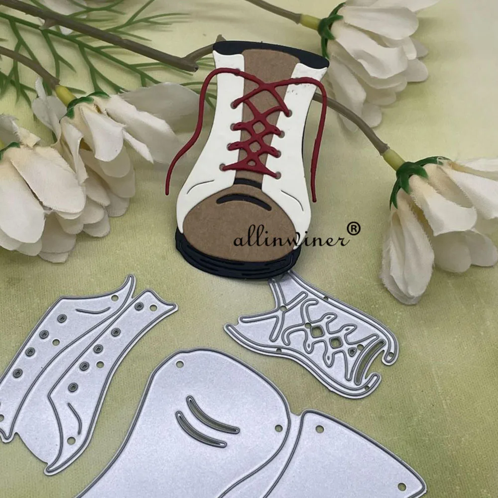 Boot Flower Decoration Metal Cutting Dies Stencils Die Cut for DIY Scrapbooking Album Paper Card Embossing