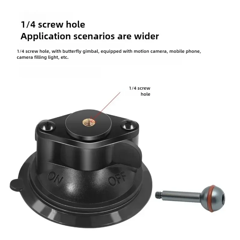 20mm Ball Mount Twist Lock Suction Cup Base Window Mount 360 Degree Rotation for  Double Socket Action Camera Accessory