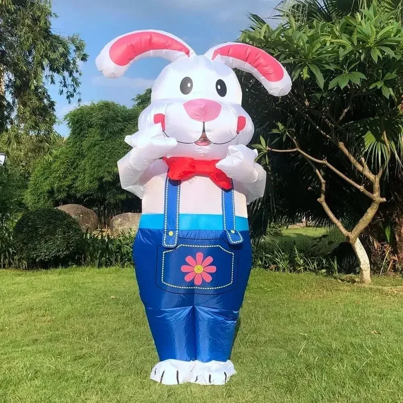 

Easter Inflatable Bunny Costume Adult Cute Pink Blue Rabbit Costumes for Easter Purim Carnival Mascot Funny Animal Cosplay Suits