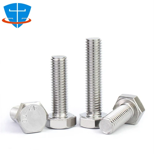 Imagen 2 del producto DIN933 M3 M4 M5 M6 M8 M10 M12 M14 M16 cabeza hexagonal externa 304 tornillo de acero inoxidable A2-70 perno hexagonal tornillo de forma Hexagonal