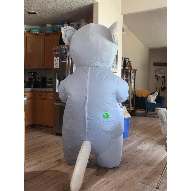 زي فأر قابل للنفخ للبالغين، بدلة فأر قابلة للنفخ، فستان مضحك لحفلات الهالوين، زي أداء حفلات العطلات