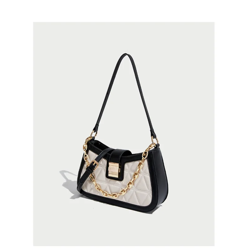 Shoulder Bag Fashion PU Underarm Bag 2023 New Trend Women's Bag Rhombus Design Chains Square Bag Simple All-match Crossbody Bag
