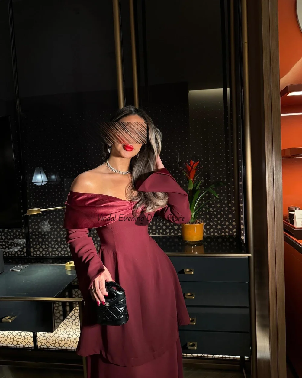 Vindal Lange Mouwen Enkellange Off-the-shoulder Hals Strapless Hoge Kwaliteit Luxe Elegante Formele Aangepaste Vrouwen 2025