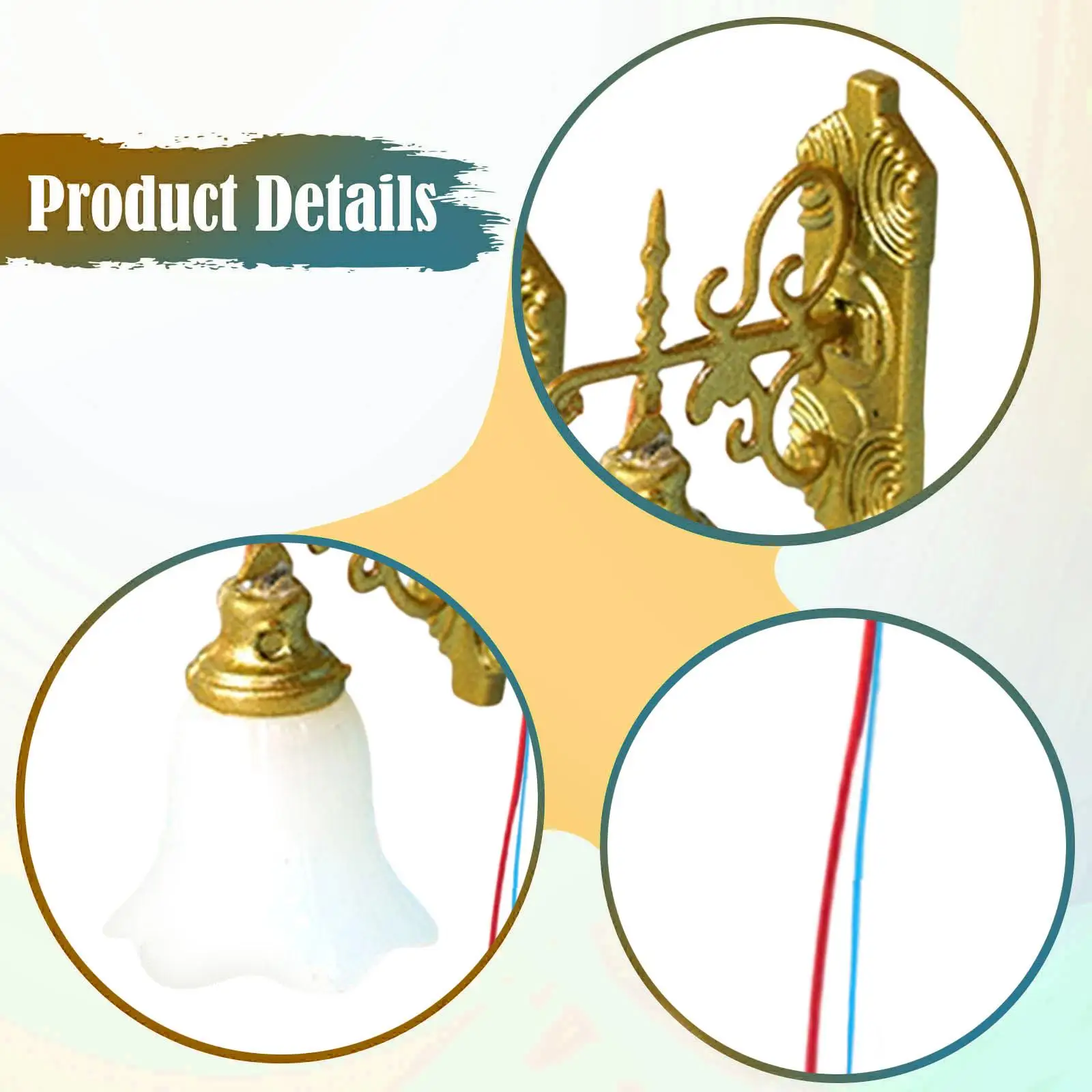 1:87 HO مقياس الجدار مصباح، لعبة الأثاث، زخرفة، الديكور، لوازم المناظر الطبيعية هدية دمية الملحقات مصباح نموذج دمية الخفيفة