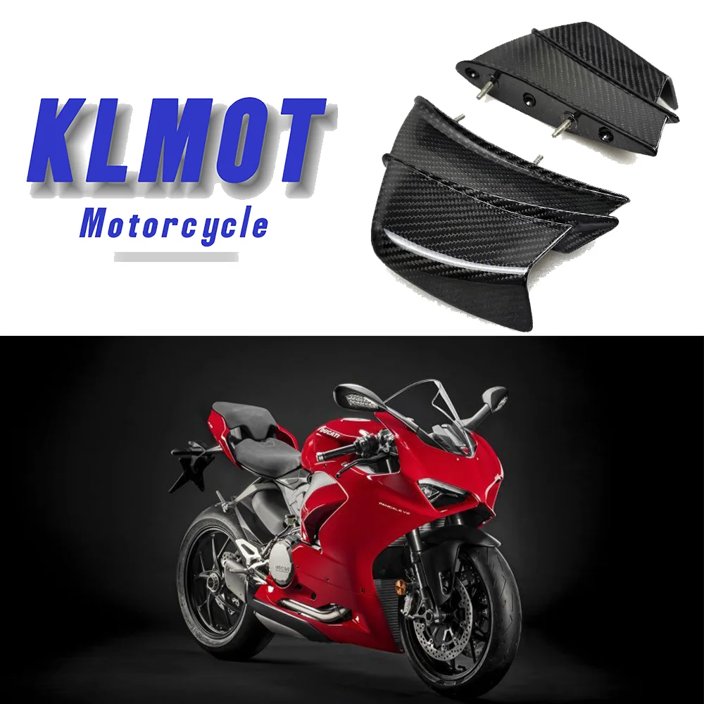 3K Carbon Fiber Winglets Air Deflector Kit Side Fixed Wing Parts For DUCATI Panigale V4 V4S V4R 2018-2021 Motorcycle Accessories