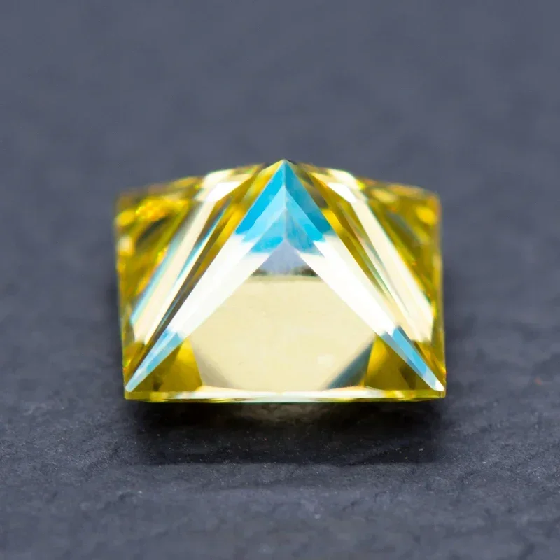 Moissanite steen citroengeel kleur Princess Cut VVS1 met GRA-certificaat voor edelsteen bedels kralen top sieraden maken materiaal