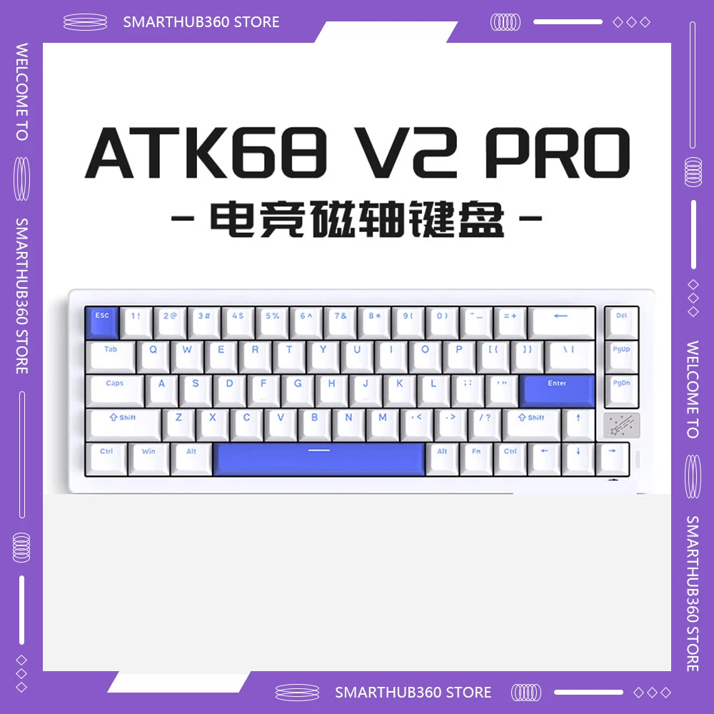 

Механическая клавиатура Atk68 V2 Pro, клавиши PBT с низкой задержкой, Rgb, горячая замена, под заказ, игровая клавиатура из алюминиевого сплава для киберспорта, для аксессуаров