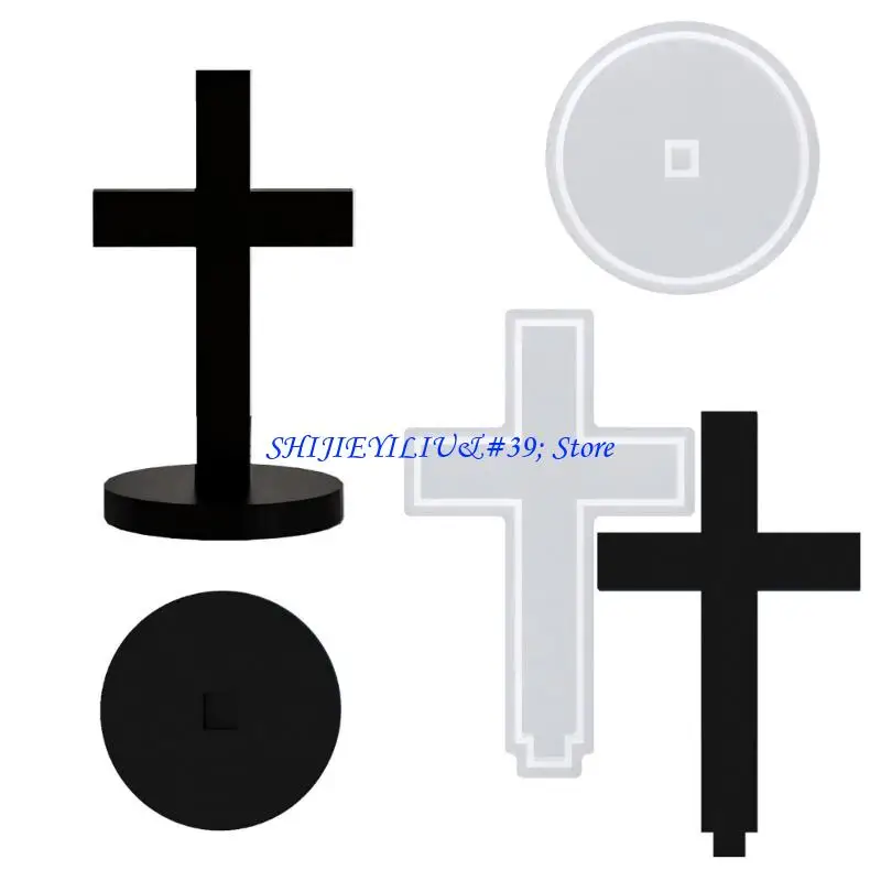 E21F Religious Crosses Decoration Silicone Mold User Friendly Silicone Crosses Mold Designed For Handicraft And Design