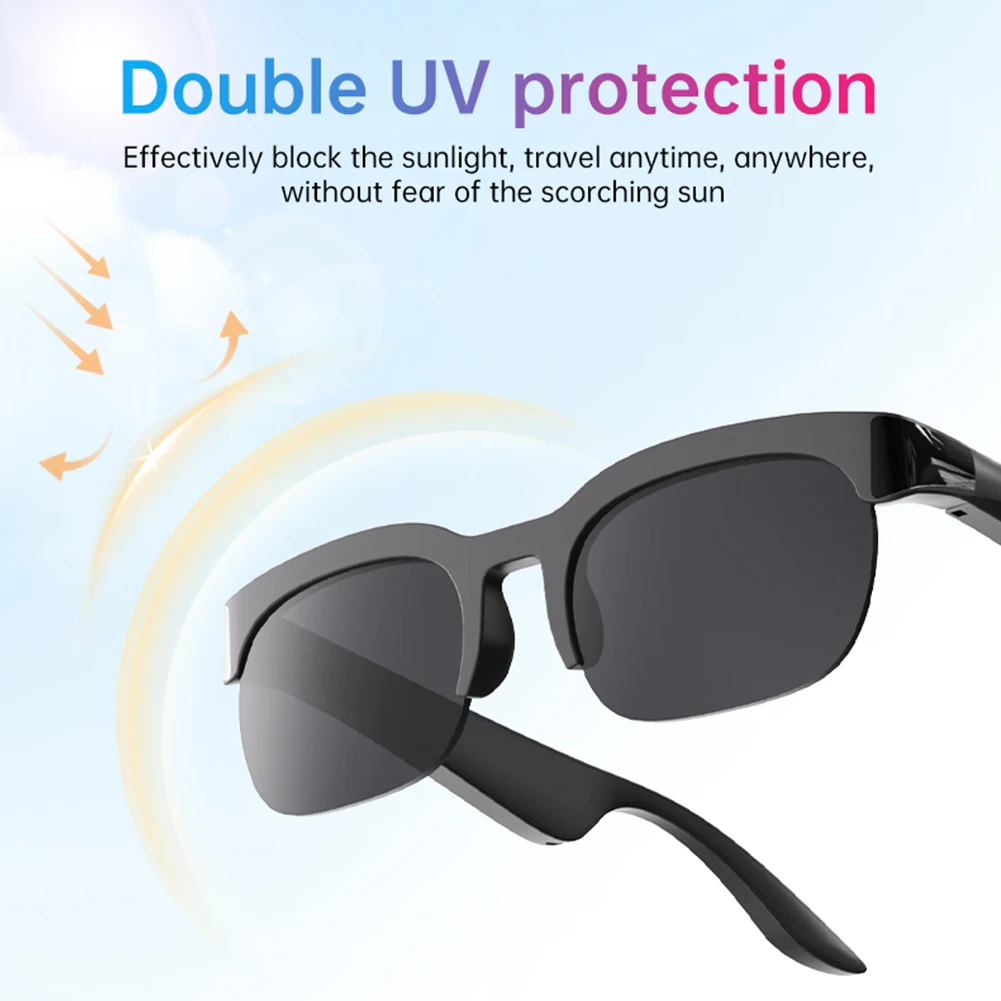 BT Gafas de sol Traductor AI Manos libres Música y llamadas Gafas de audio Protección UV Auriculares para deportes al aire libre para hombres y mujeres 5