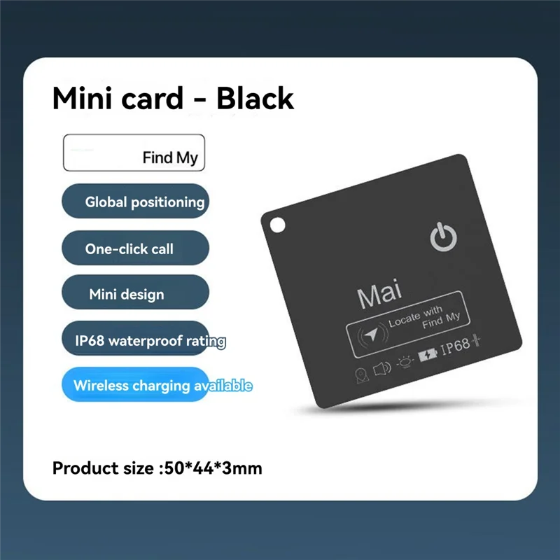 Mini Wallet Card Wireless Charging Tracking Location Gps Locator Smart Tag Work With Find My-[A51I]