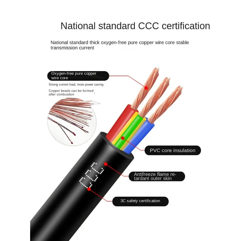 New Energy Electric Vehicle Charging Extension Cable 2.5 4 Square Meters 16A Socket Grounding Wire Board