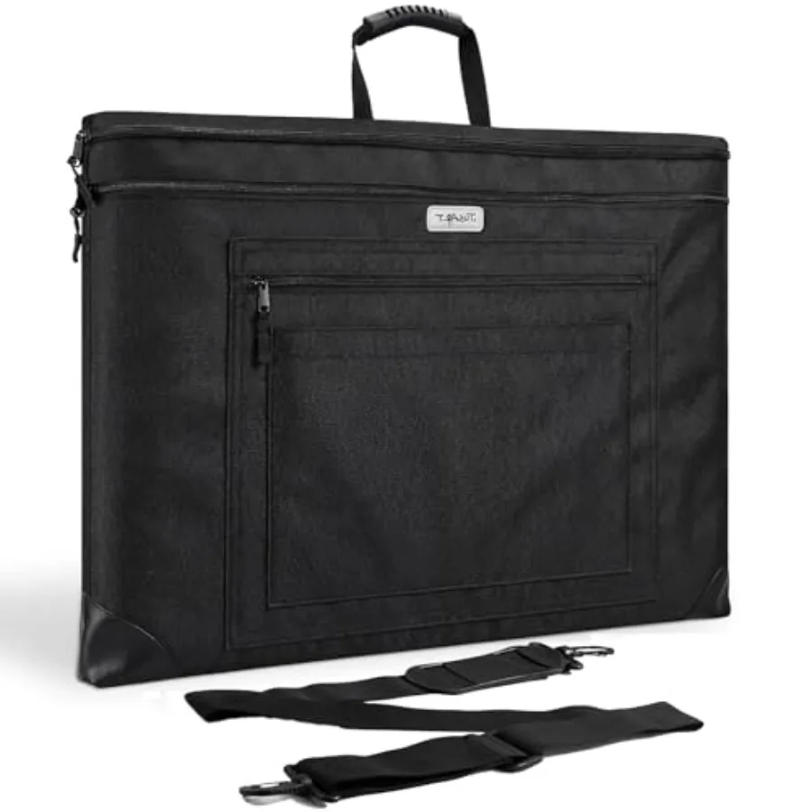 

Art Portfolio Bag 20x26 Light Weight Portfolio Folder Case with Adjustable Shoulder Strap Leather Corners Waterproof Art Bag fo