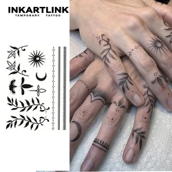 Henna Finger Tattoo (3) temporary tattoo sticker, waterproof magic tattoo, lasts to 15 days fake tattoo, semi permanent tattoo