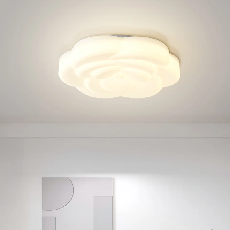 Rodada lâmpada do teto LED com controle remoto, lâmpada branca, adequado para sala de jantar, quarto, vestíbulo, decoração, rosa