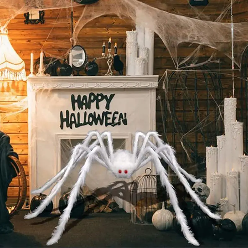 Halloween Big Fuzzy Spider Halloween Decoration Party Props Outdoor Big Spider Decoration Chamber Trick A Prank Big Spider Decor