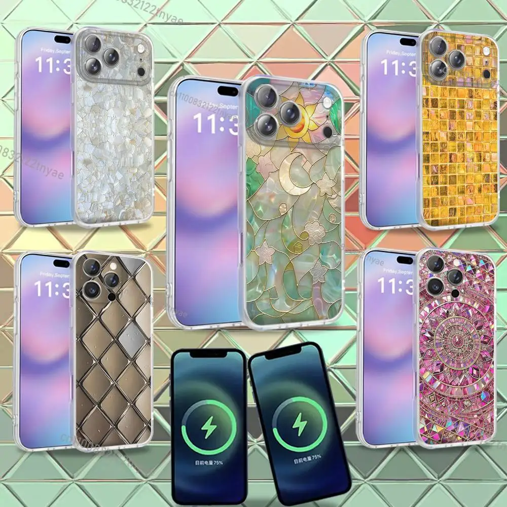

Colorful Grid Pattern Phone Case For iPhone 16,14,11,17,13,15,12,Air,Plus,Pro,Max,E,Mini Frosted for MagSafe Magnetic