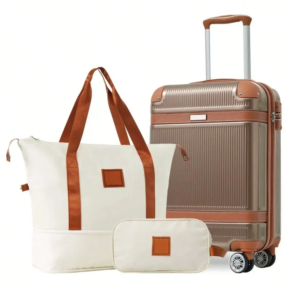 Hardshell Luggage Set 3Piece, 20 Inch CarryOn Suitcase With Spinner Wheels TSA Lock, Lightweight Durable ABS For Travel Business