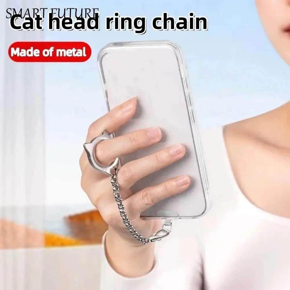 

Кошачья голова, подвесная веревка для мобильного телефона, кольцо, пряжка, металлическая цепочка, ремешок для мобильного телефона, подвеска, ремешок для мобильного телефона с защитой от потери