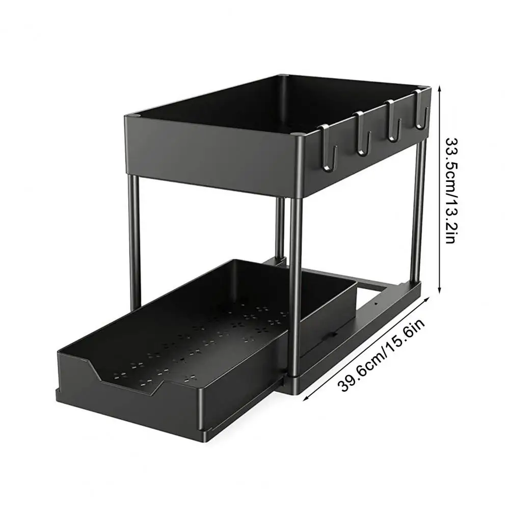 Space-saving Under-sink Organizer Under-sink Organizer Rack Bathroom Storage Shelf Strong Load-bearing Cabinet Organizer 2-tier