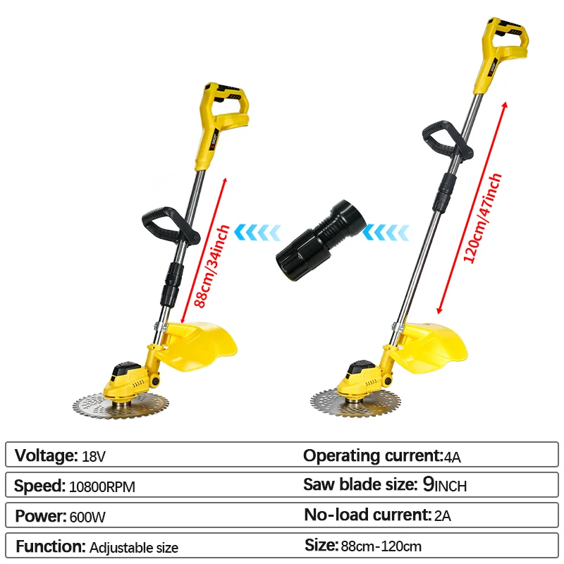 Electric Goddess Brushless Cordless Grass Trimmer 9Inch Electric Lawn Mower Cutter Garden Power Tool For Makita18V Battery Pin