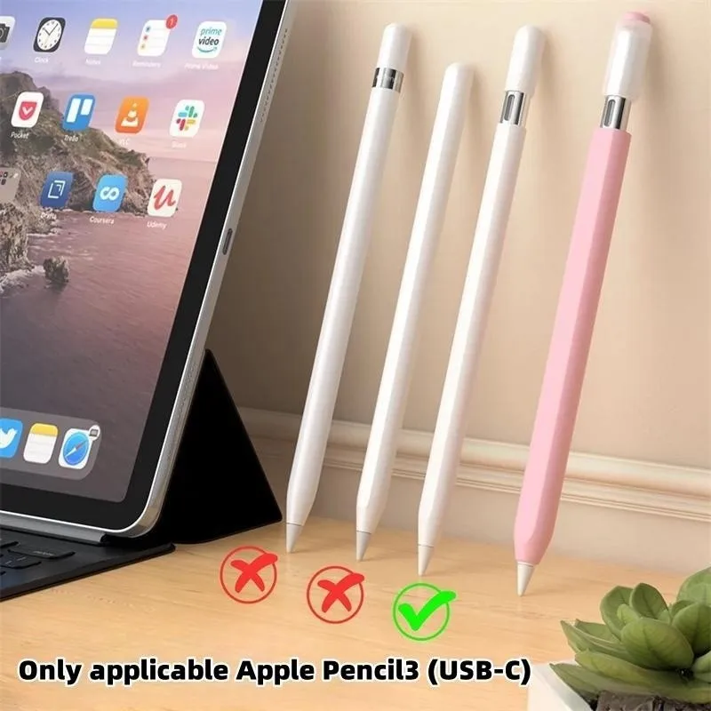 Pencil Case for Apple Pencil USB-C Tablet Stylus Protective Cover Soft Silicone Shockproof Non-slip
