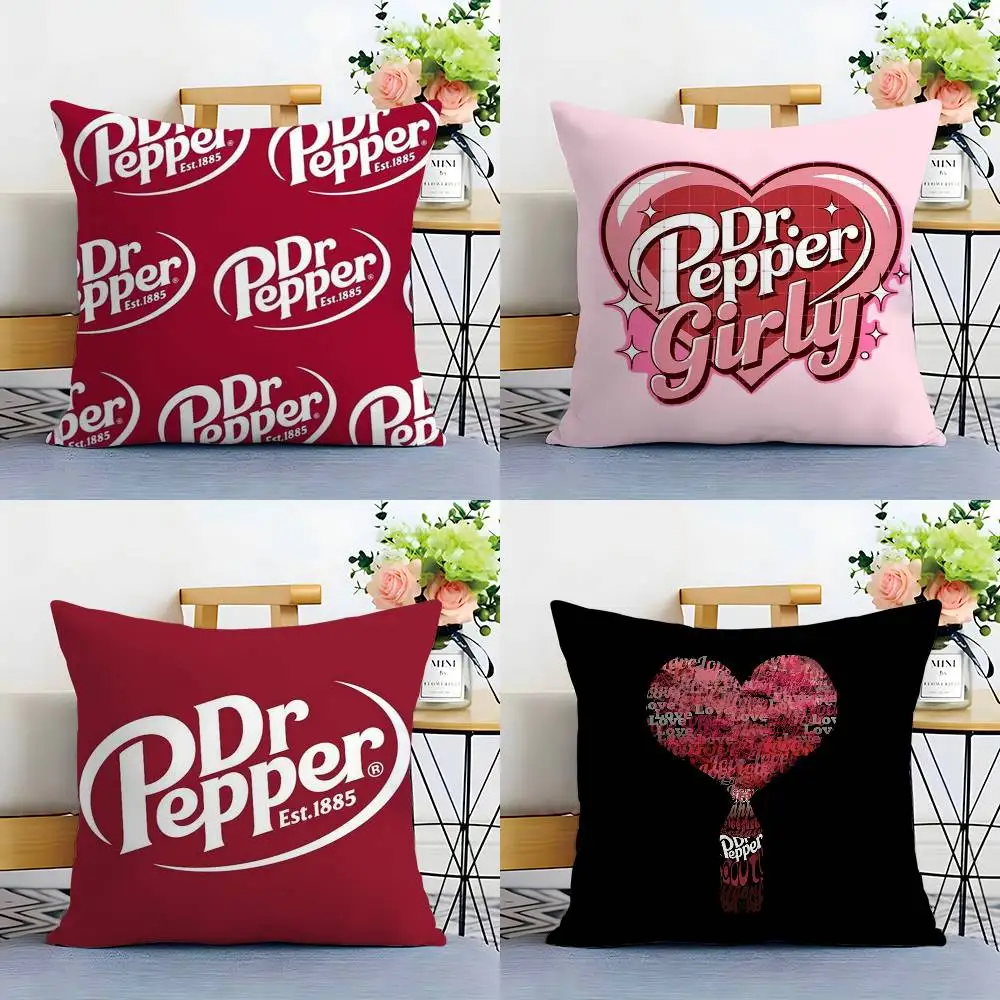 الكرز شرب D-Dr-P-Pepper كيس وسادة أفخم النسيج لينة مزدوجة الوجهين طباعة أريكة المنزل عالية الجودة غطاء الوسادة رمي
