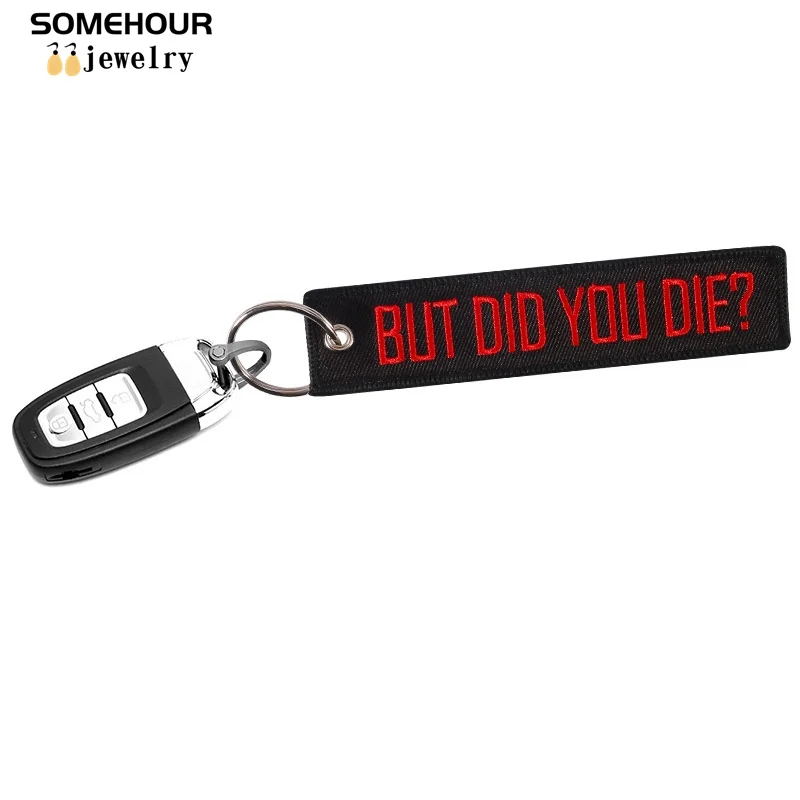 SOMEHOUR Ride To Live Or Die Embroidery Motorcycle Keychain For Cars Key Luggage Tag Fashion Hang Holder Jewelry Aviation Gifts