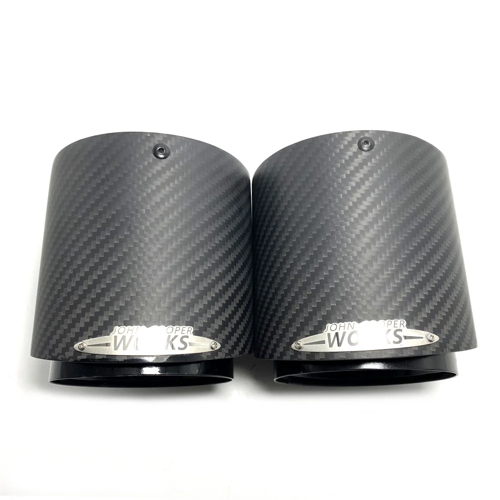 1PCS Glossy Black Chrome And Matt Carbon Fiber Muffler Tip Fit for Mini Cooper Exhaust Tip F54 F56 R55 R56 R57 R58 R59 R60 R61