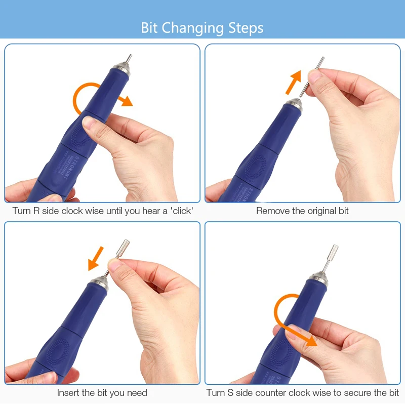 フットペダル付き電動ネイルポリッシャー,プロの看護ツール,ネイルドリルリムーバー,ハンドル108fh,40000rpm
