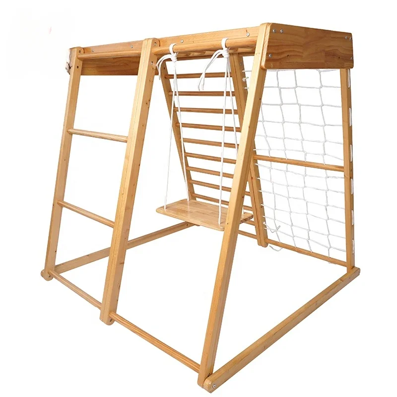 Wood Climbing Frame Kids Playground Indoor Children Wooden Climbing Frame GYM Swing Combination Sports Exercise Sets Gym