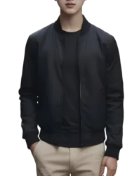 2025 Spring and Autumn New Baseball Collar Short Loose Solid Color Jacket Men's Business Casual Thin Coat Trend