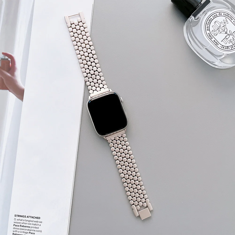 

Women Strap for Apple Watch 10 42mm 49mm Band for iWatch Series 9 8 7 6 5 4 Se 41mm 40mm 38mm 44mm 45mm Stainless Steel Bracelet
