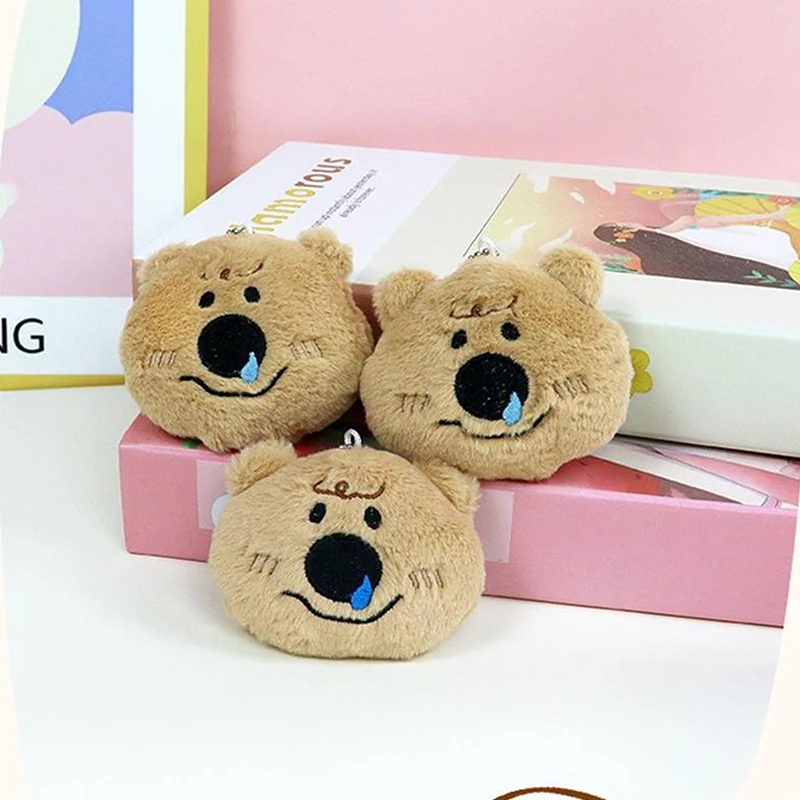 Llaveros creativos de oso de peluche, cadena de cuentas de juguete, llavero divertido de oso de dibujos animados, colgante de bolsa, adorno colgante, regalo para pareja