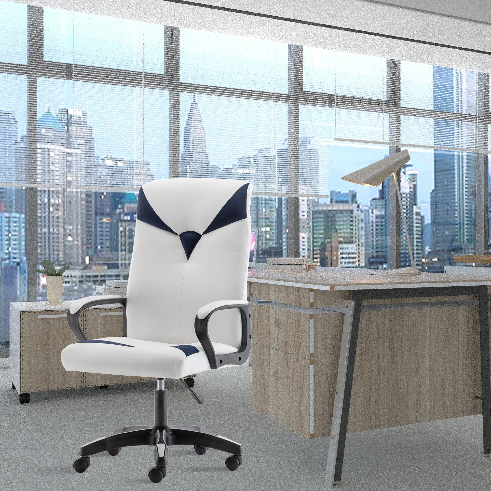 Ergonomic Office Chair, High Backrest Adjustable Office Chair, Administrative Office Chair with Armrests, Swivel Chair