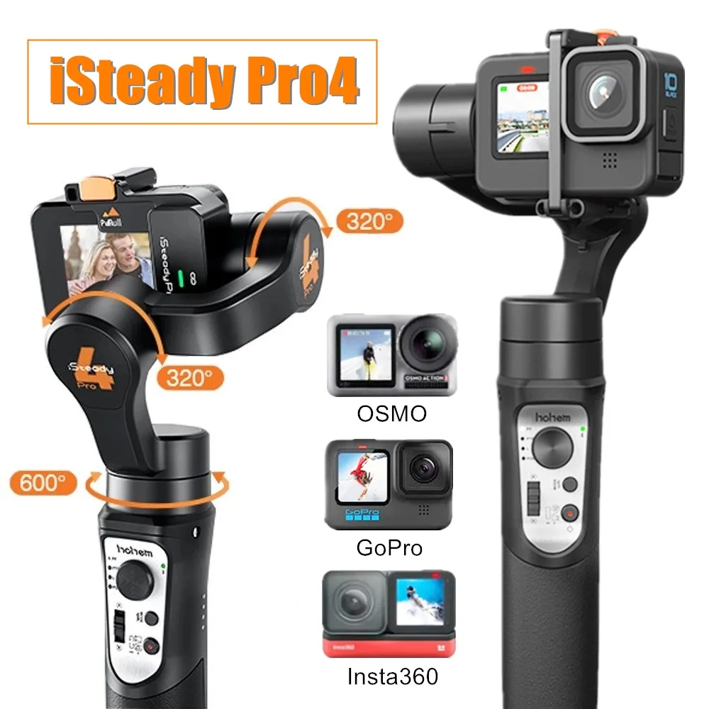 Handheld Professional Action Camera 3-Axis Gimbal Stabilizer Anti-Shake Wireless Control for GoPro Hero 12/11/10 OSMO Insta 360