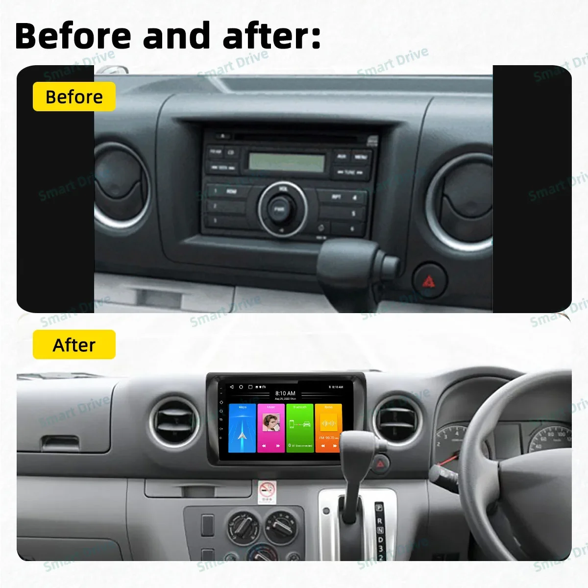 Android Car Radio for Nissan NV350 2012 - 2019 Caravan 2 Din Multimedia FM RDS WIFI GPS Navigation Stereo Carplay Auto Autoradio