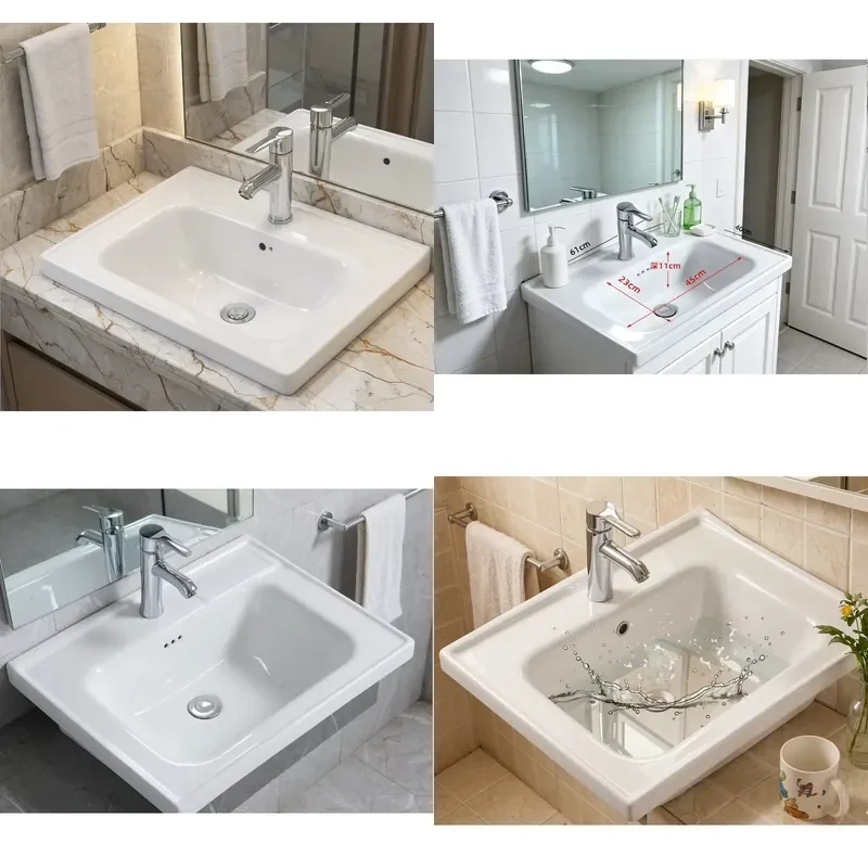for  Stylish Compact Modern Bathroom Sink 61x40cm