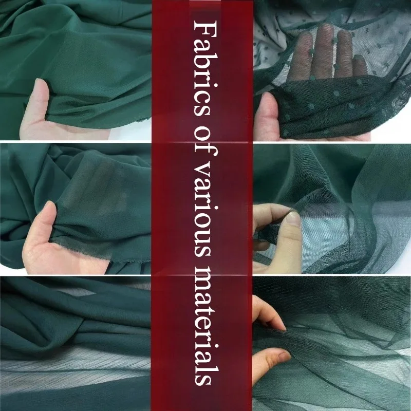 

1x1.4-1.5m Dark Green Clothing Fabrics in Various Materials for Clothing Bag Sewing DIY Fabric