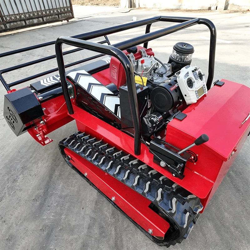 Crawler Type Wireless Remote Controlled Engine Lawn Mower Multifunctional Slope Grass Cutter For Farm Garden Greening
