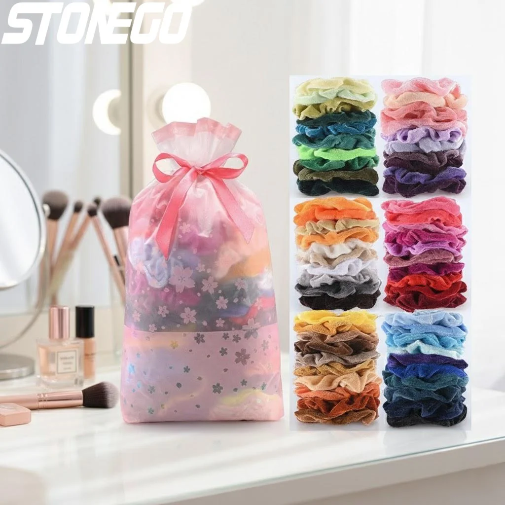 

Velvet Hair Ties Scrunchies Ponytail Holders Soft Hair Ropes Accessories for Women Girls 6-50Pcs