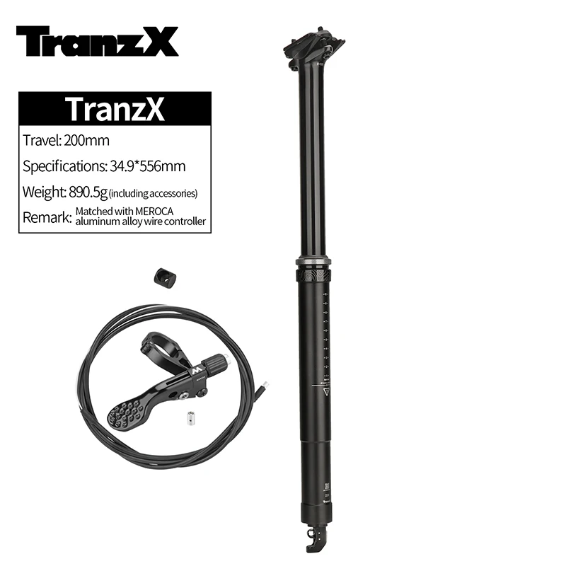 Tranzx Dropper Seatpost 34.9mm MTB Seatpost 125mm Travel TranzX